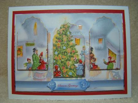 Village Carol Singers Panel Card with Toppers by Beverly Carmichael