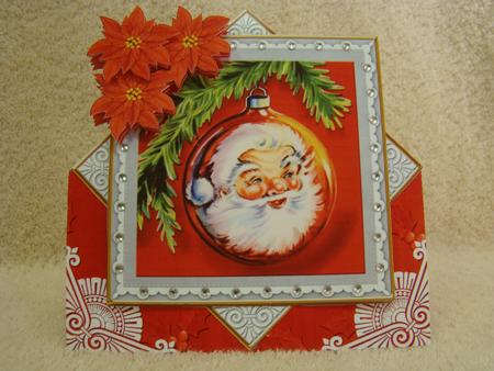 Santa Bauble Red 3D Diamond Card Mini Kit by Beverly Carmichael