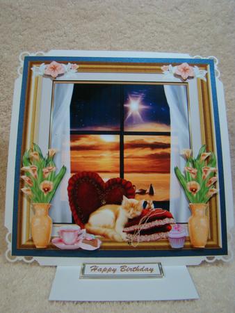 Beautiful Sunset Birthday Decoupage Topper by Beverly Carmichael