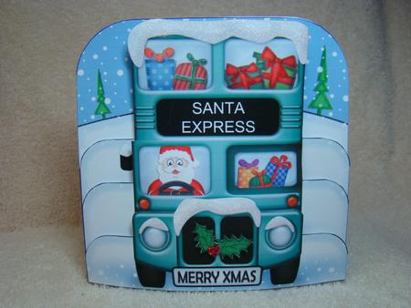 3D Xmas Santa Express Pop Out Card Kit by Beverly Carmichael