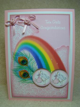 Twin Baby Girl Rainbow by Beverly Carmichael
