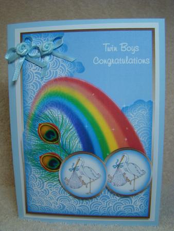 Twin Baby Boys Rainbow by Beverly Carmichael