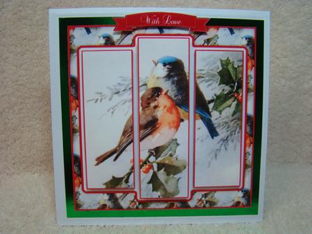 Beautiful Vintage Christmas Robins 6x6 Panel Card by Beverly Carmichael