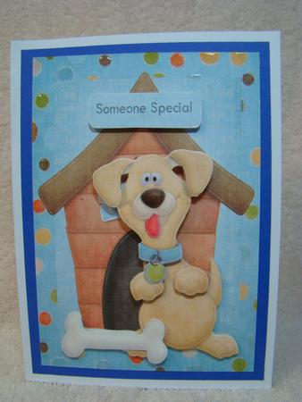 Lovely Large Dog House & Golden Labrador by Beverly Carmichael