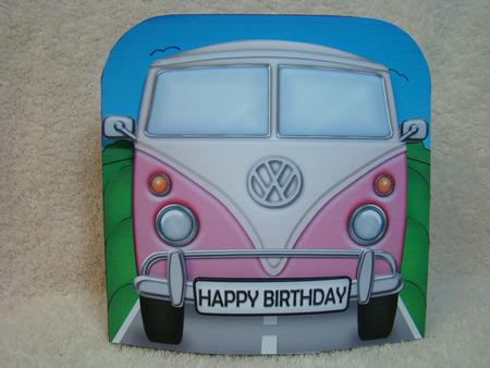 3D Vw Campervan Transport Pop Out Card Kit by Beverly Carmichael