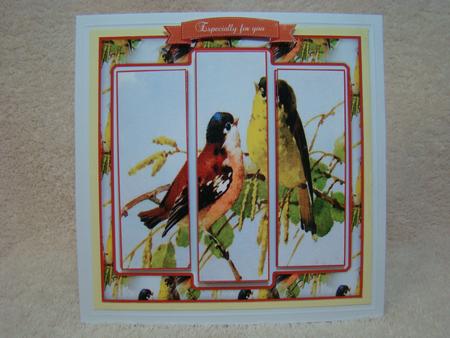 Beautiful Vintage Painted Birds 6x6 Panel Card by Beverly Carmichael