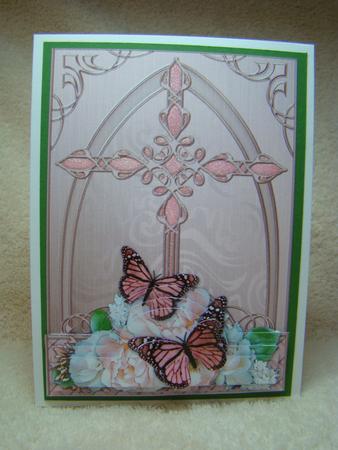 Fancy Cross Butterfly & Pastel Bouquet Pyramid & Decoupage by Beverly Carmichael