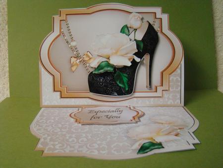 Rose Shoe Shaped Easel Card Mini Kit by Beverly Carmichael