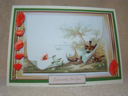 Lovely Vintage Birds and Poppys by Beverly Carmichael