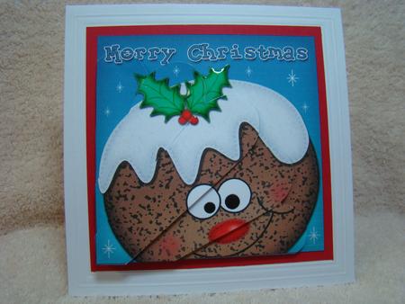 Xmas Pudding Fun Novelty Fan Pyramage Topper by Beverly Carmichael