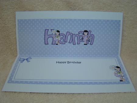 Girlz Birthday Hannah Large Dl Matching Large Dl Insert by Beverly Carmichael