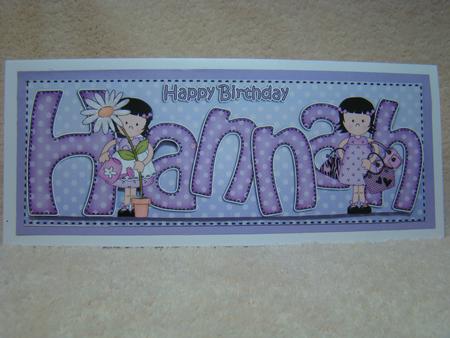 Girlz Birthday Hannah Large Dl Quick Card 3D Decoupage by Beverly Carmichael