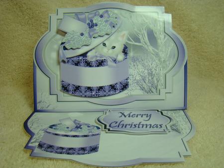 Kitten Gift Shaped Easel Card Mini Kit by Beverly Carmichael