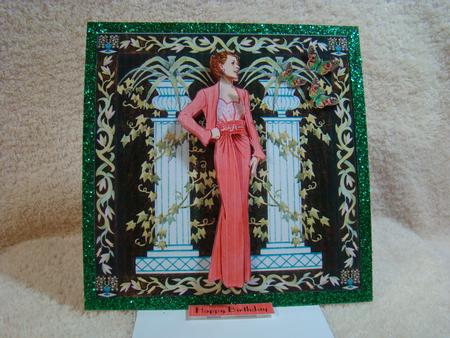 Deco Panel with Fuschia Lady by Beverly Carmichael
