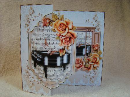 The Piano Room Window Box No Holes Fold Card by Beverly Carmichael
