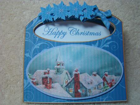 Rooftops Happy Christmas Aperture Decoupage Card Mini Kit by Beverly Carmichael