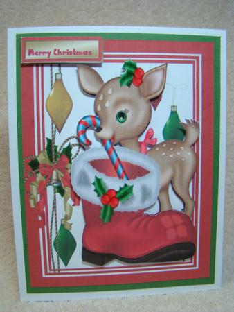 Little Reindeer and Santas Boot by Beverly Carmichael