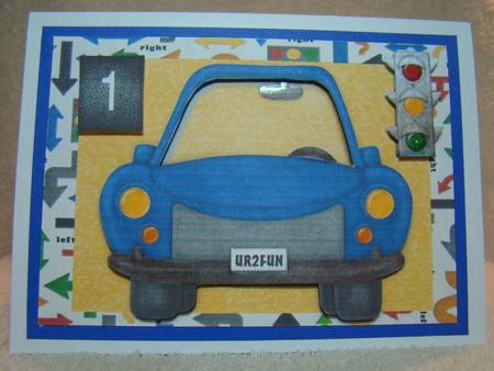Beep Beep! Blue Birthday Car by Beverly Carmichael