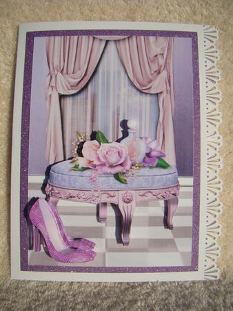 In the Boudoir Card Front with Decoupage by Beverly Carmichael