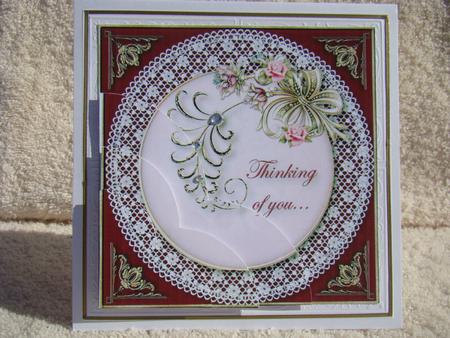 Diamonds, Roses & Lace Card Topper 1 by Beverly Carmichael