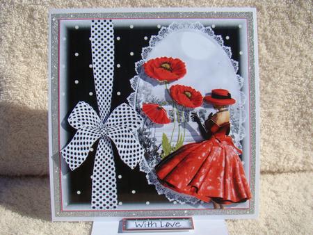 Grace and the Red Poppy's Card Topper by Beverly Carmichael