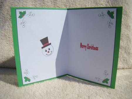 Snowman and Holly Insert by Beverly Carmichael