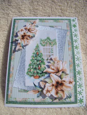 Christmas Tree Card Front with Decoupage by Beverly Carmichael