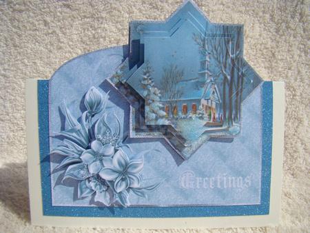 Christmas Eve Over the Edge Card with Decoupage by Beverly Carmichael