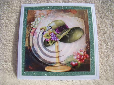 Vintage Hat, Grapes & Bird Circle Pyramid by Beverly Carmichael