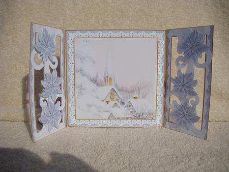 Ice Church Silver Fancy Swirl Gatefold Card & E Kit by Beverly Carmichael