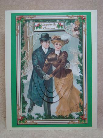 Christmas Vintage Ice-Skating Pyramid Topper by Beverly Carmichael