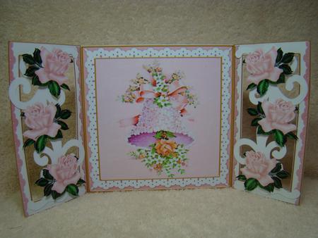 Wedding Bell Pink Fancy Swirl Gatefold Card & E Kit by Beverly Carmichael