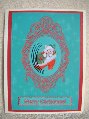 Christmas Kitten Swag Frame Pyramage Design by Beverly Carmichael