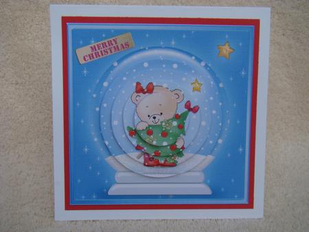 Rosie's Xmas Tree Snowglobe Circle Pyramage Topper by Beverly Carmichael