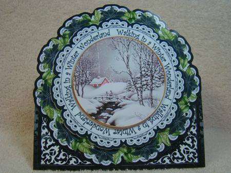 Black Winter Walk Winter Wonderland Picture Doily C & E Kit by Beverly Carmichael