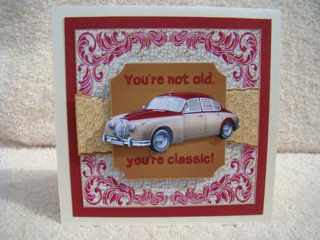 You're Not Old You're Classic! Jaguar - Torn Strip Square by Beverly Carmichael