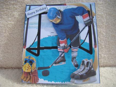 Hockey Practice Card Topper & Decoupage by Beverly Carmichael