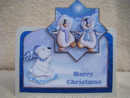 Snow Friends Over the Edge Card with a Topper by Beverly Carmichael