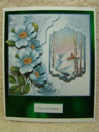 House on the Snow Covered Hill Bracket Card by Beverly Carmichael