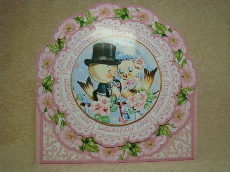 Pink Loveducks Happy Anniversary Picture Doily C & E Kit by Beverly Carmichael