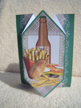 Diamond Fold Card - Beer and Burger 1 by Beverly Carmichael