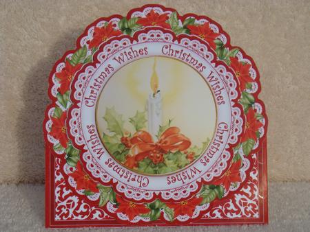 Candle Red Christmas Wishes Picture Doily C & E Kit by Beverly Carmichael