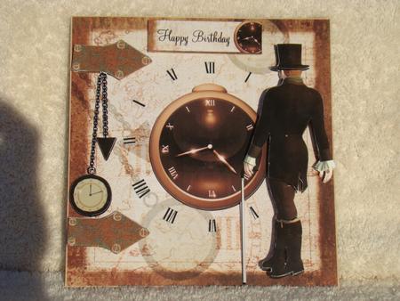 Masculine Through Time Card Front and Decoupage by Beverly Carmichael