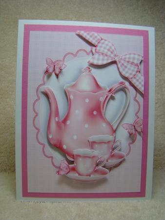 Pretty Pink Polka Dot Tea Set by Beverly Carmichael