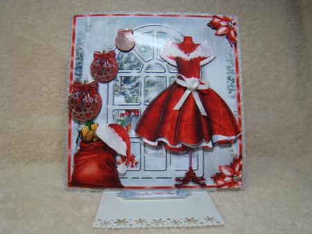 The Christmas Dress Window Card Front Kit by Beverly Carmichael