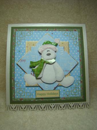 Joy and Laughter Polar Bear Card with Decoupage by Beverly Carmichael
