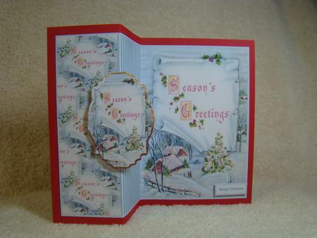 Vintage Season's Greetings No Hole Fold Back by Beverly Carmichael