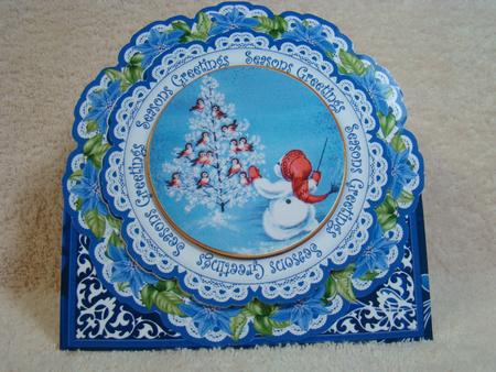 Singing Birdies Seasons Greetings 3D Picture Doily C & E Kit by Beverly Carmichael