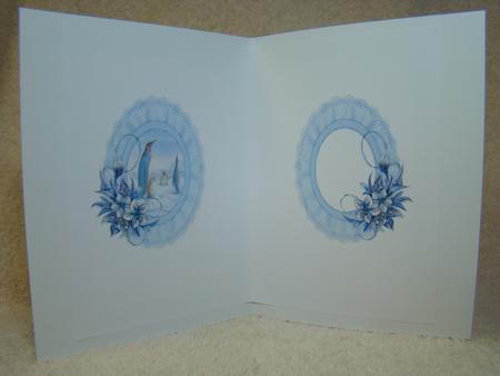Family of Penguins Winter Scene Pyramid Insert by Beverly Carmichael