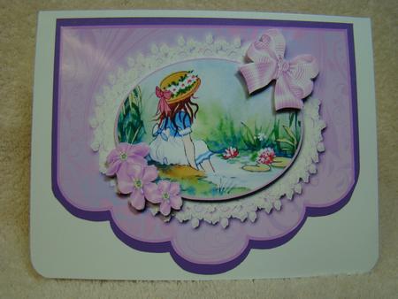 Girl by the Stream Scalloped Edge Envelope Topper by Beverly Carmichael